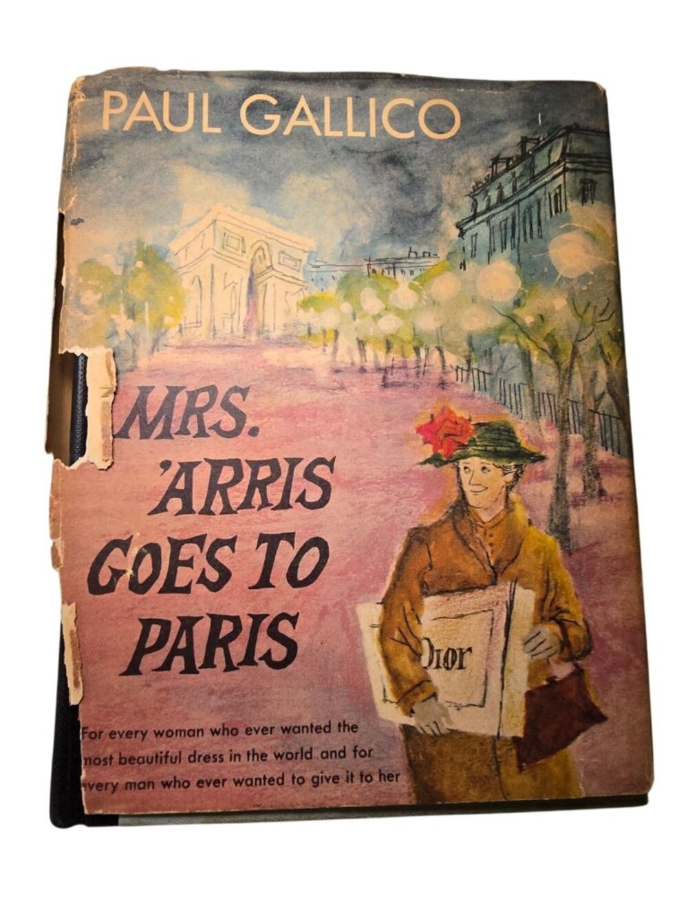 Mrs 'Arris Goes to Paris by Paul Gallico Hardcover Book First Edition 1958 1950s
